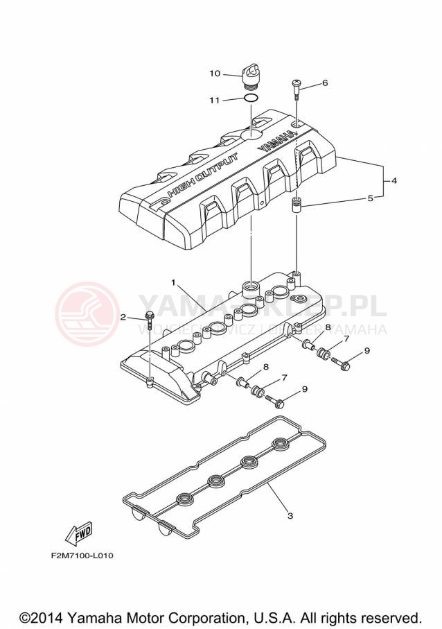 Schemat "cylinder" do Yamaha WAVERUNNER FX HO FB1800P