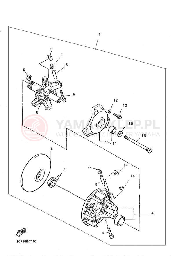 Schemat "sprzęgło - zestaw naprawczy" do Yamaha VMAX 600 VX600C/VX500C