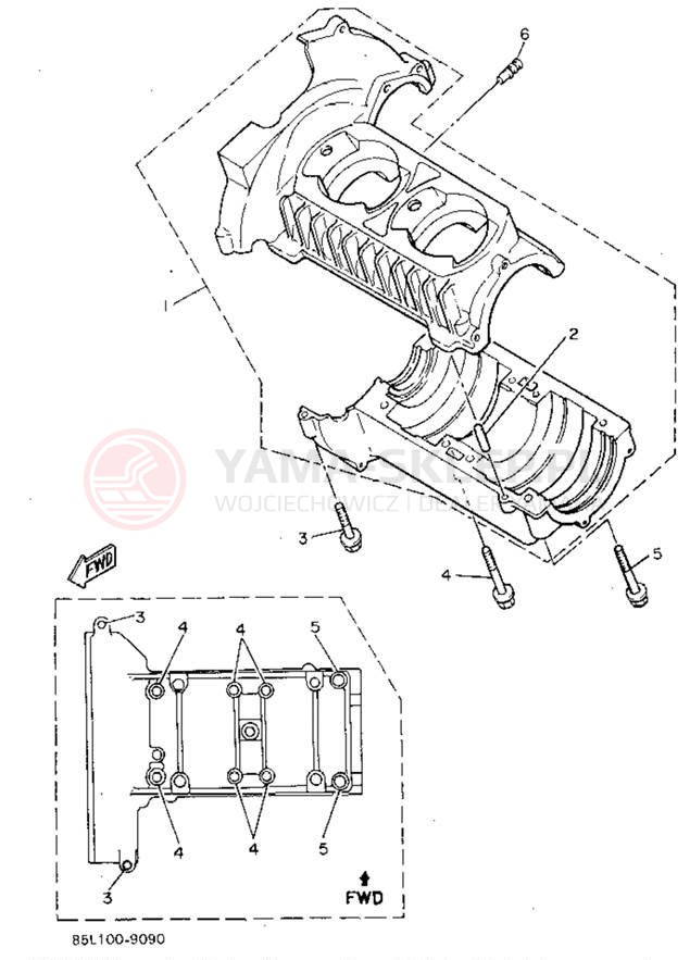 Schemat "Obudowa silnika" do Yamaha OVATION LE CS340EU