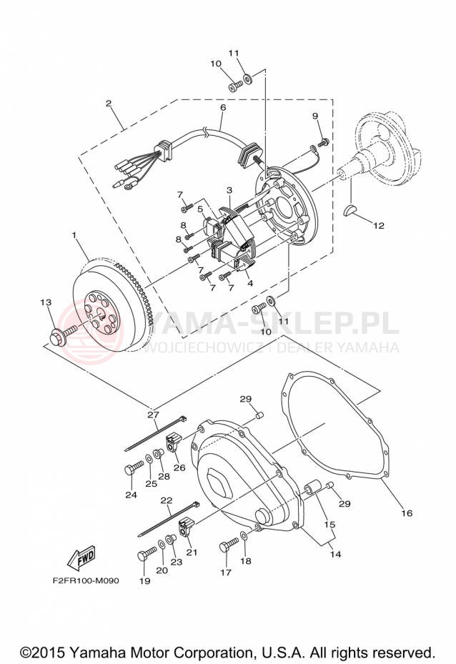Schemat "prądnica" do Yamaha WAVERUNNER SUPER JET SJ700BP