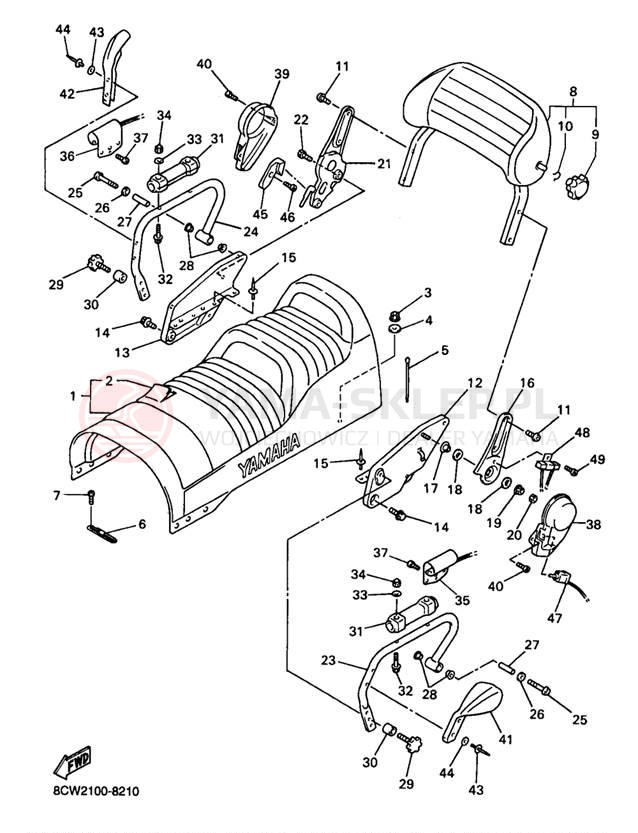 Schemat "siedzenie" do Yamaha VENTURE 500 VT500B/VT600B