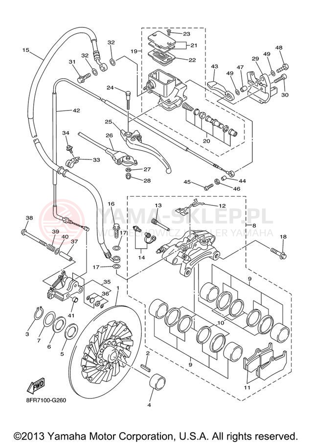 Schemat "hamulec" do Yamaha APEX MTX RX10MTXL