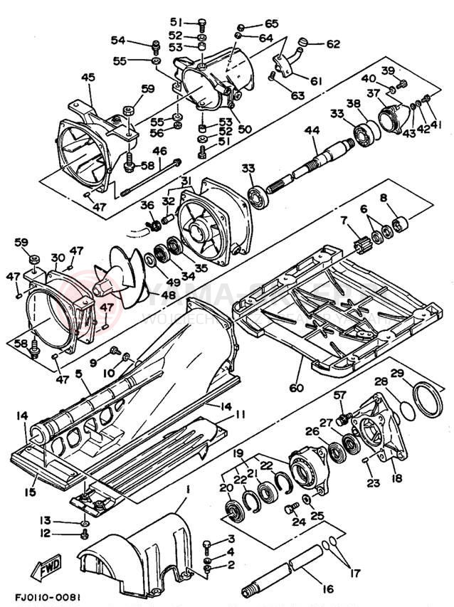 Schemat "JET UNIT" do Yamaha WAVE RUNNER III WRA650P