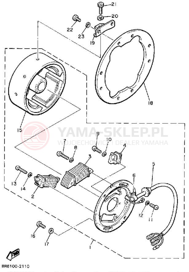 Schemat "Moduł zapłonowy - cewka" do Yamaha SRV SR540G