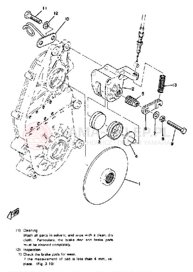 Schemat "hamulec" do Yamaha GPX338F/GPX433F