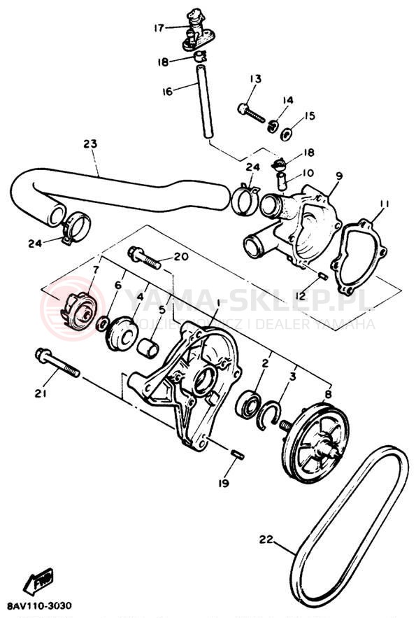 Schemat "Pompa wody" do Yamaha EX570ET