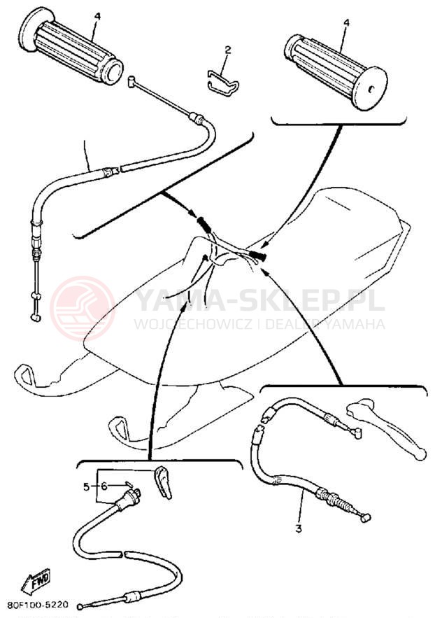 Schemat "Układ chlodzenia" do Yamaha BRAVO T (LONG TRACK) BR250TN