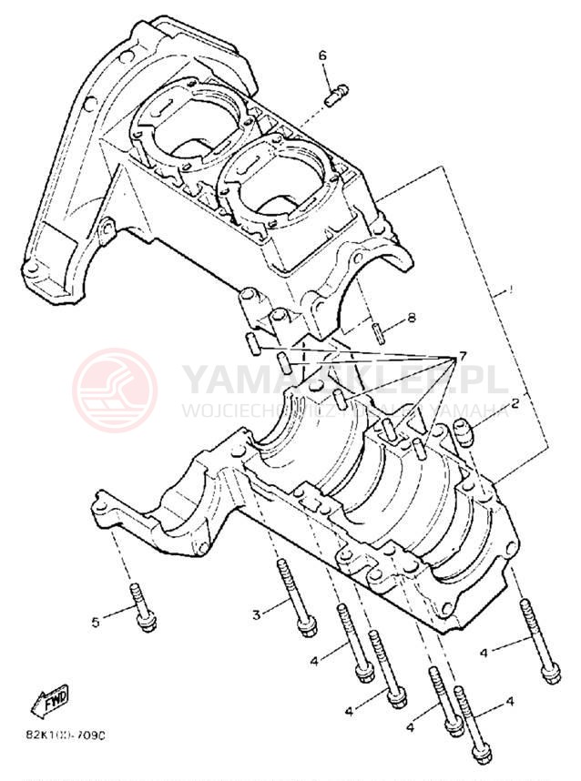 Schemat "Obudowa silnika" do Yamaha VENTURE GT VT480GTS