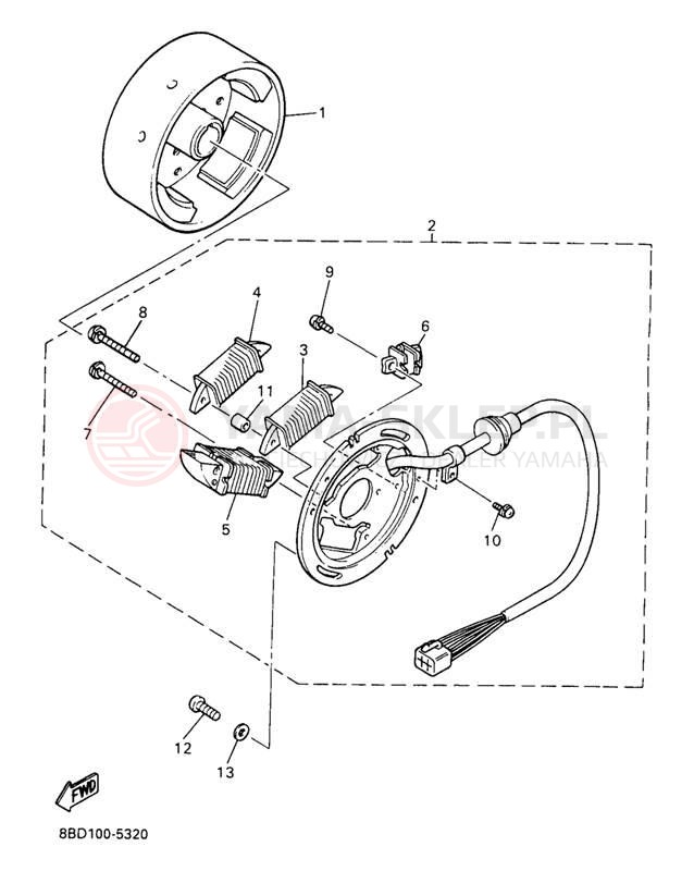 Schemat "prądnica" do Yamaha BRAVO LT BR250TA