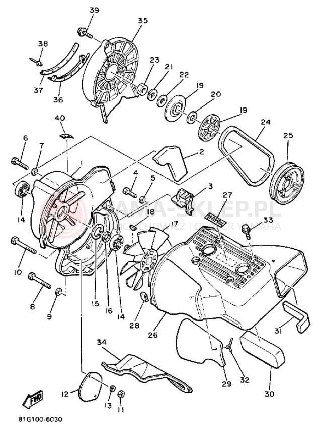Schemat "Obudowa wentylatora" do Yamaha SRV SR540N