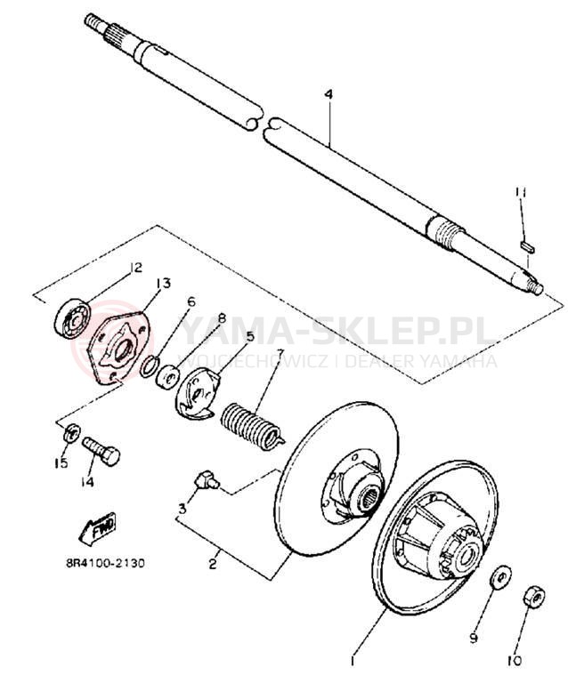Schemat "Przeniesienie napędu" do Yamaha BRAVO LT (LONG TRACK) BR250TR