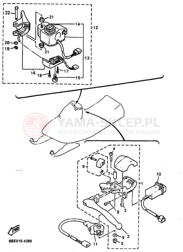 Schemat "Kierownica i osprzęt" do Yamaha PHAZER MOUNTAIN LITE PZ480STA