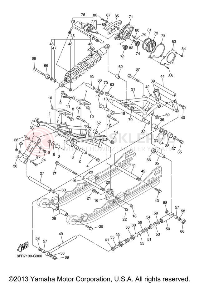Schemat "TRACK SUSPENSION" do Yamaha APEX RTX RX10RTRXB