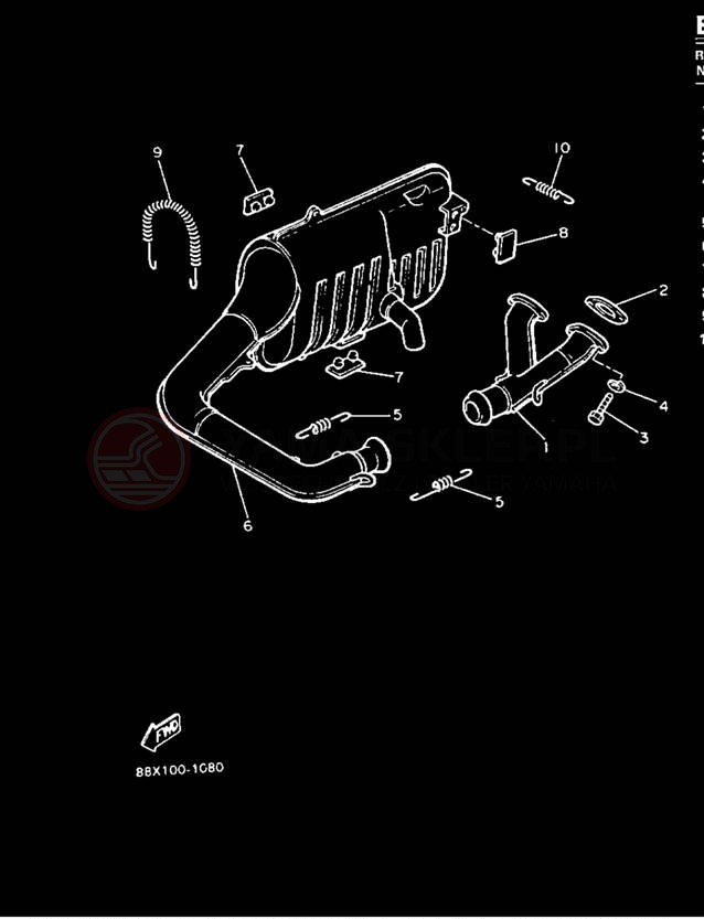 Schemat "Wydech końcowy" do Yamaha PHAZER II PZ480R