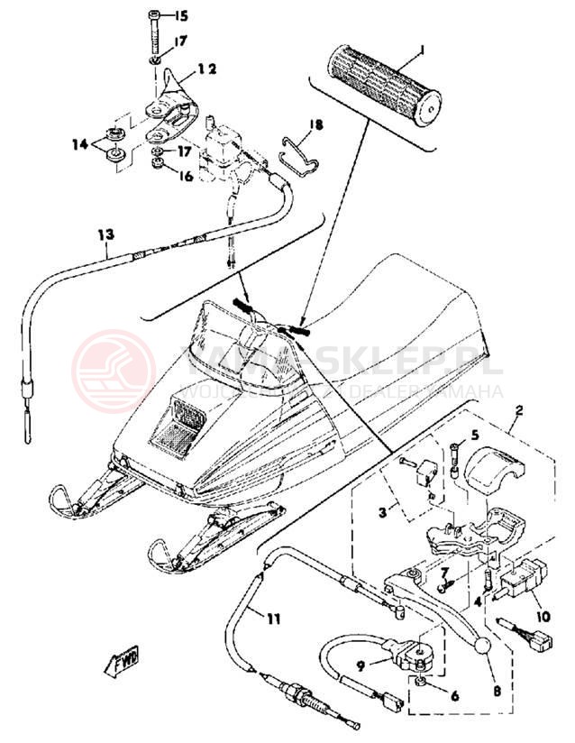 Schemat "GRIP WIRING" do Yamaha GS340A