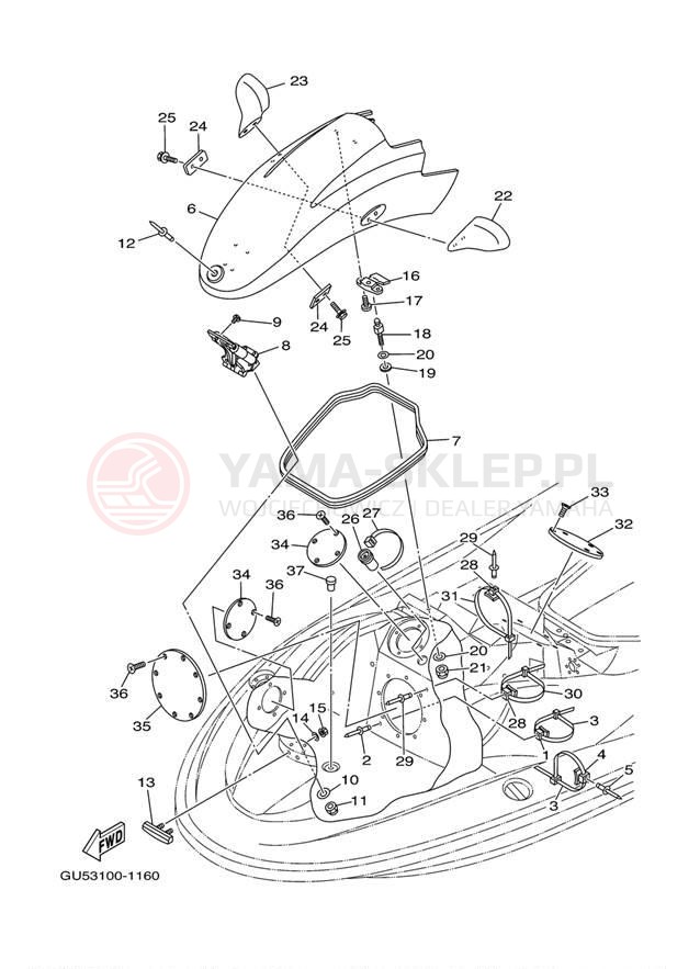 Schemat "ENGINE HATCH" do Yamaha SUV1200 SV1200B