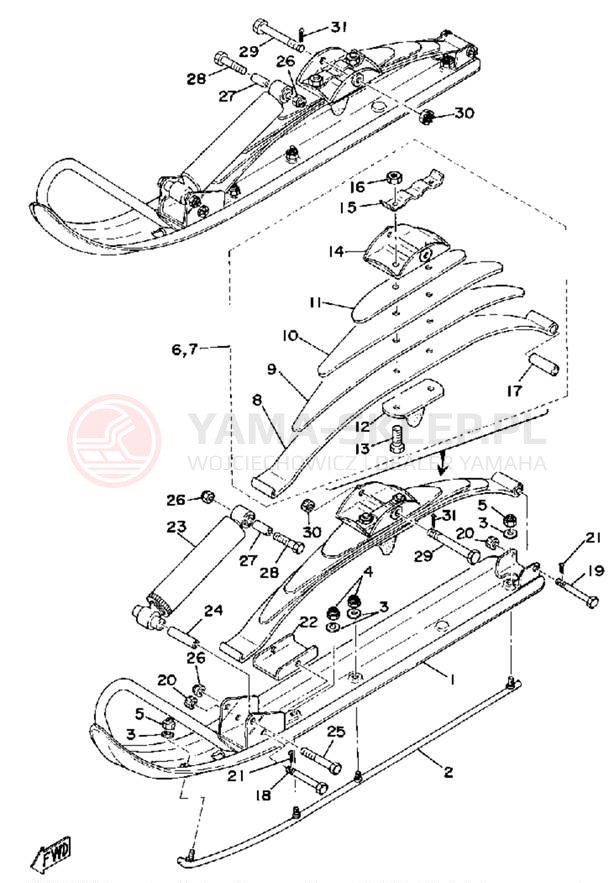 Schemat "płozy" do Yamaha GS340A