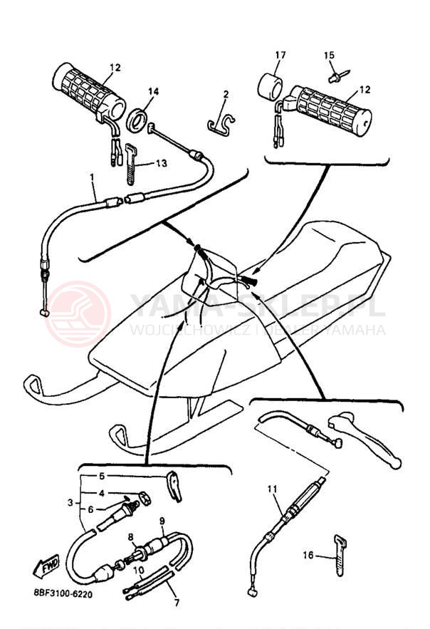 Schemat "Układ chlodzenia" do Yamaha PHAZER SS PZ480B