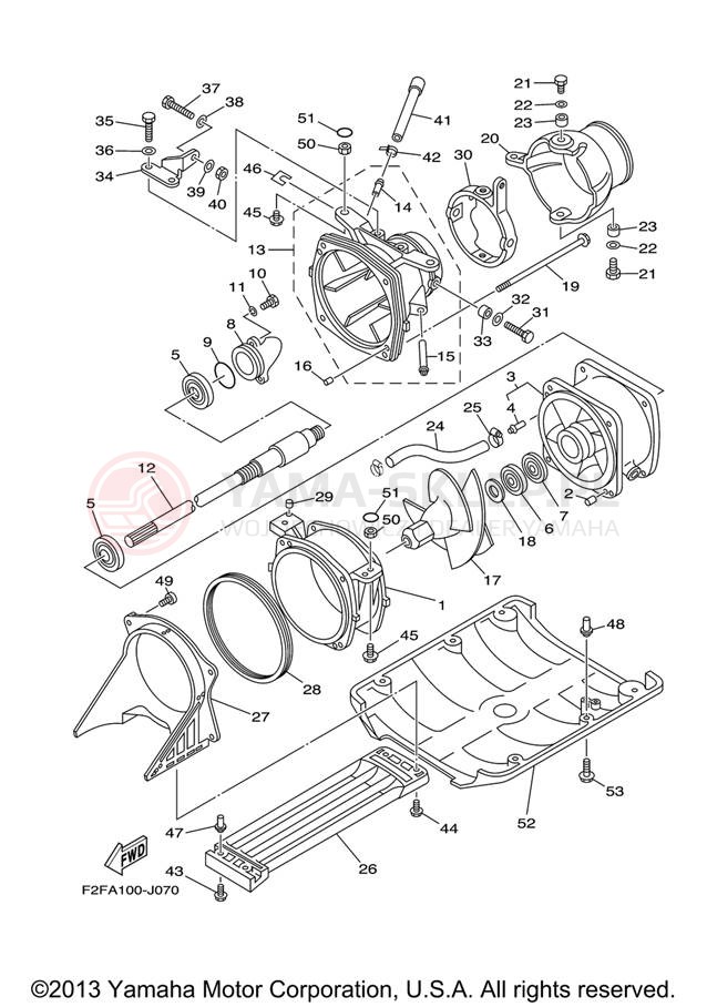 Schemat "JET UNIT" do Yamaha WAVERUNNER SUPER JET SJ700BJ