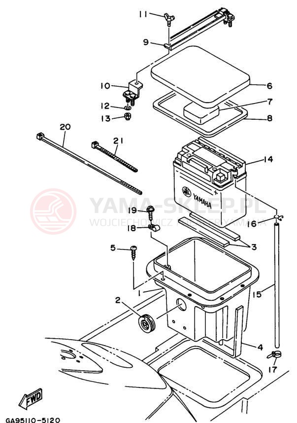 Schemat "układ elektryczny" do Yamaha WAVE RUNNER III WRA650U