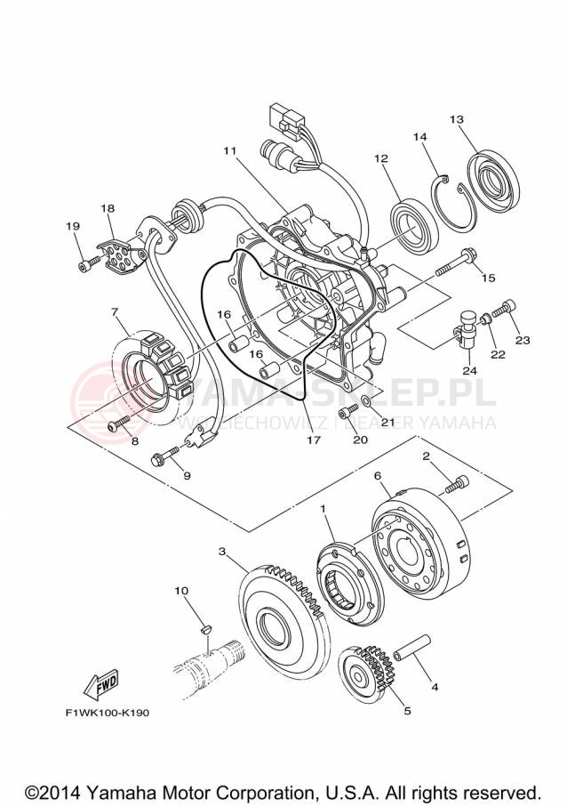 Schemat "prądnica" do Yamaha FX SVHO FC1800P