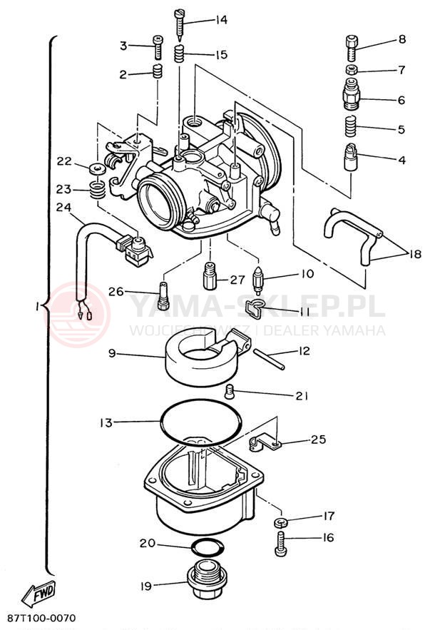 Schemat "Gaźnik" do Yamaha BRAVO LT BR250TC
