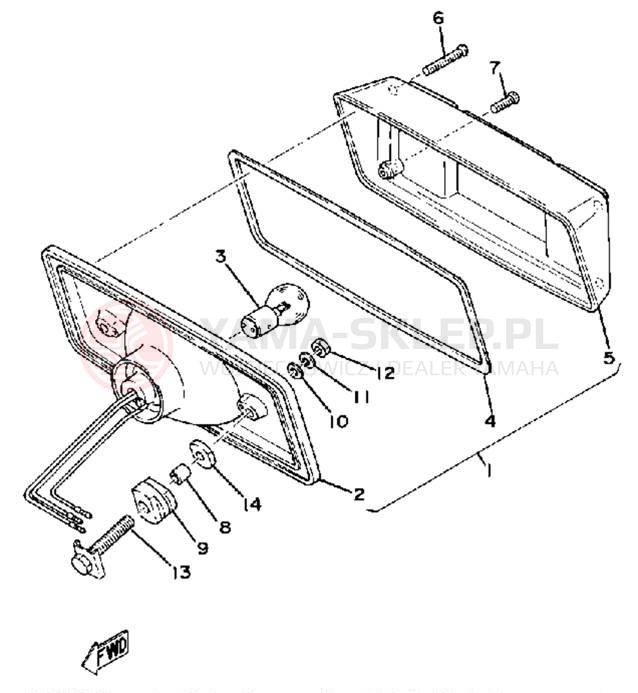 Schemat "Oświetlenie tył" do Yamaha GP440A