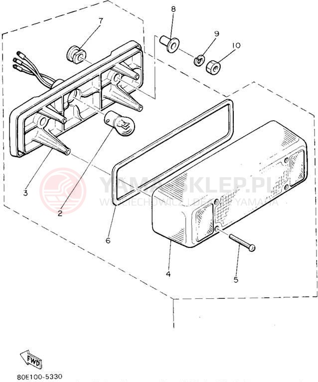 Schemat "lampa tył" do Yamaha BRAVO LT BR250TV