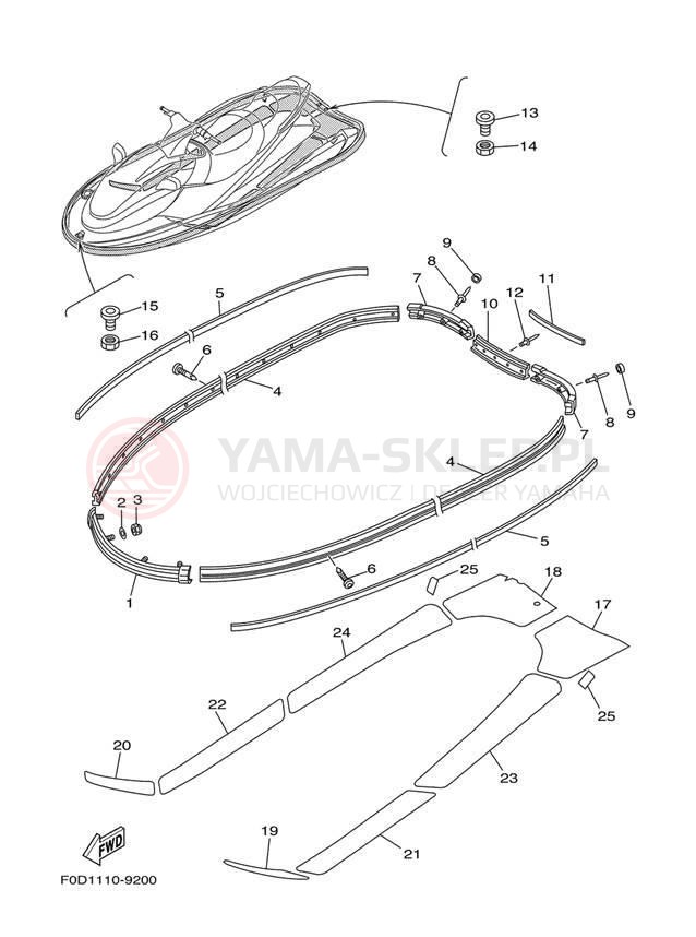 Schemat "GUNWALE - MAT" do Yamaha XL1200 LTD XA1200Y