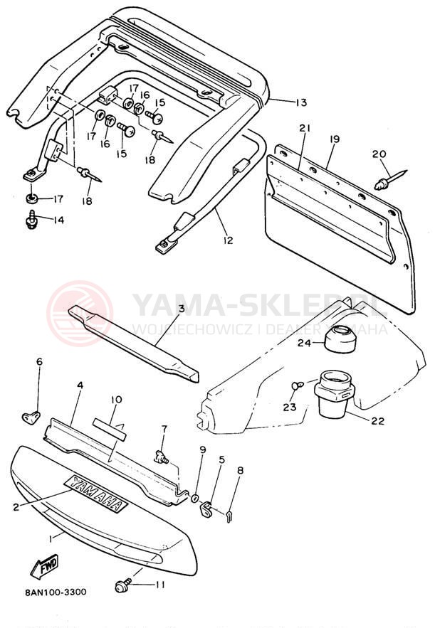 Schemat "zderzak" do Yamaha VENTURE XL VT480A
