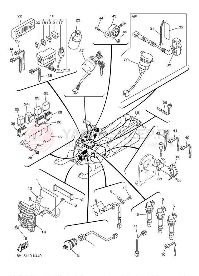 Schemat "układ elektryczny" do Yamaha FX NYTRO XTX FX10XTAL/FX10XTAW
