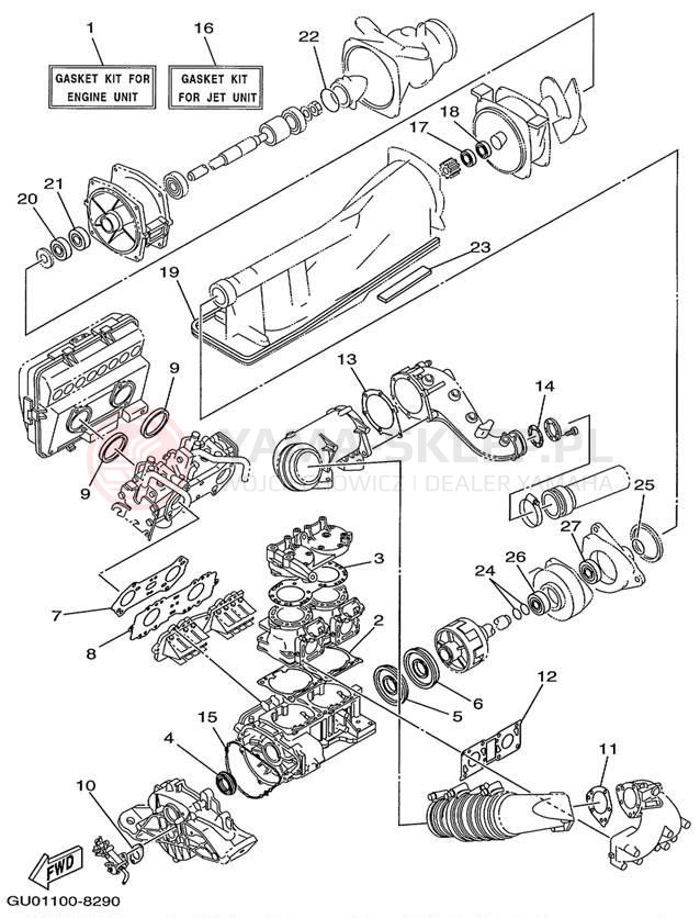 Schemat "Zestaw naprawczy" do Yamaha WAVE RUNNER GP800W GP800W