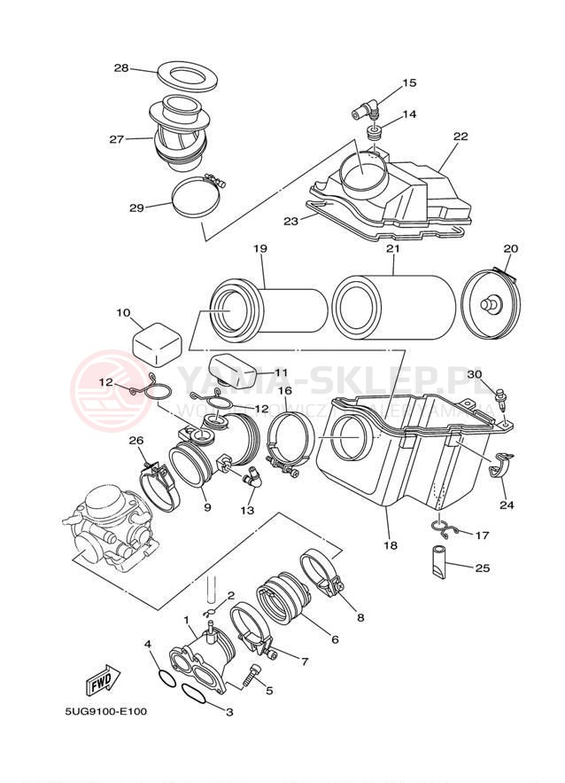 Schemat "Wtrysk paliwa" do Yamaha RHINO 660 YXR66FW
