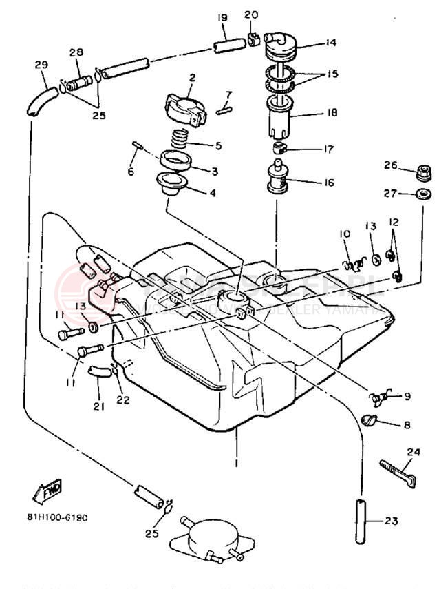 Schemat "zbiornik paliwa" do Yamaha PHAZER PZ480K