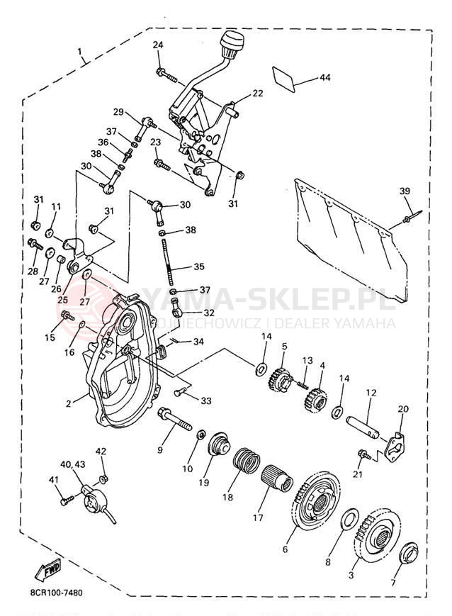 Schemat "REVERSE GEAR KIT" do Yamaha MOUNTAIN MAX 700 MM700A/MM600A