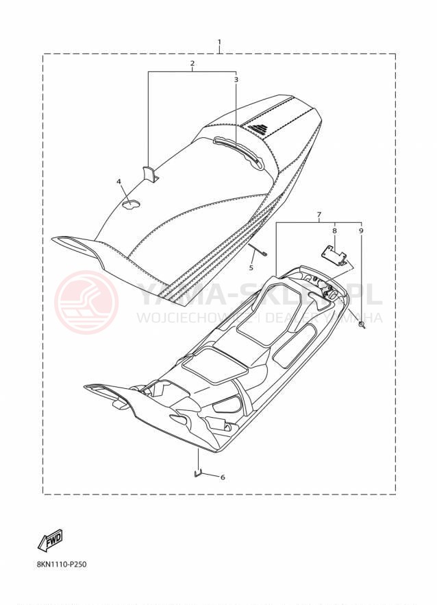 Schemat "siedzenie" do Yamaha SRVIPER R TX LE SR10RLFO