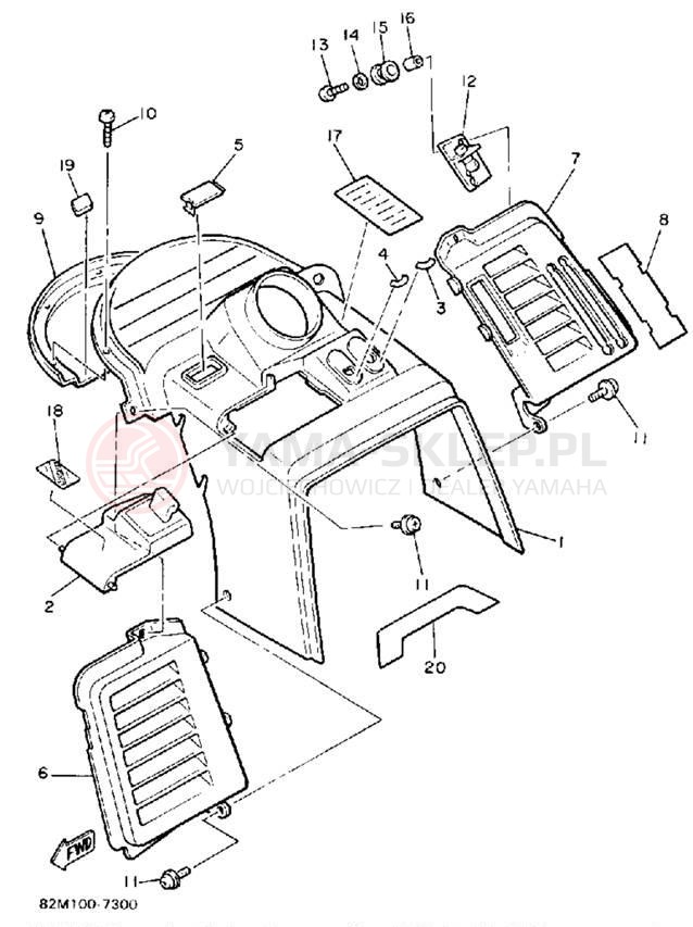 Schemat "INSTRUMENT PANEL" do Yamaha EXCITER EX570M