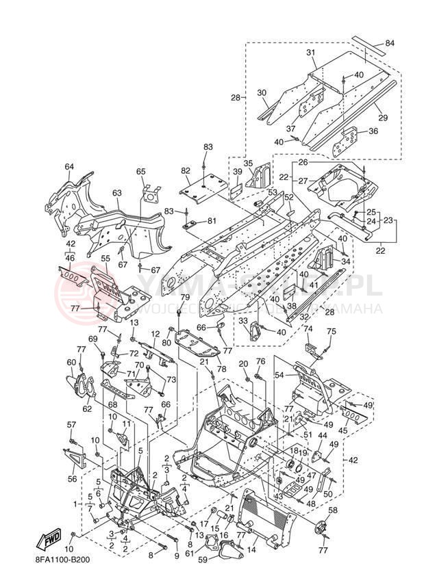 Schemat "rama" do Yamaha RX-1 MOUNTAIN RX10MH/RX10H