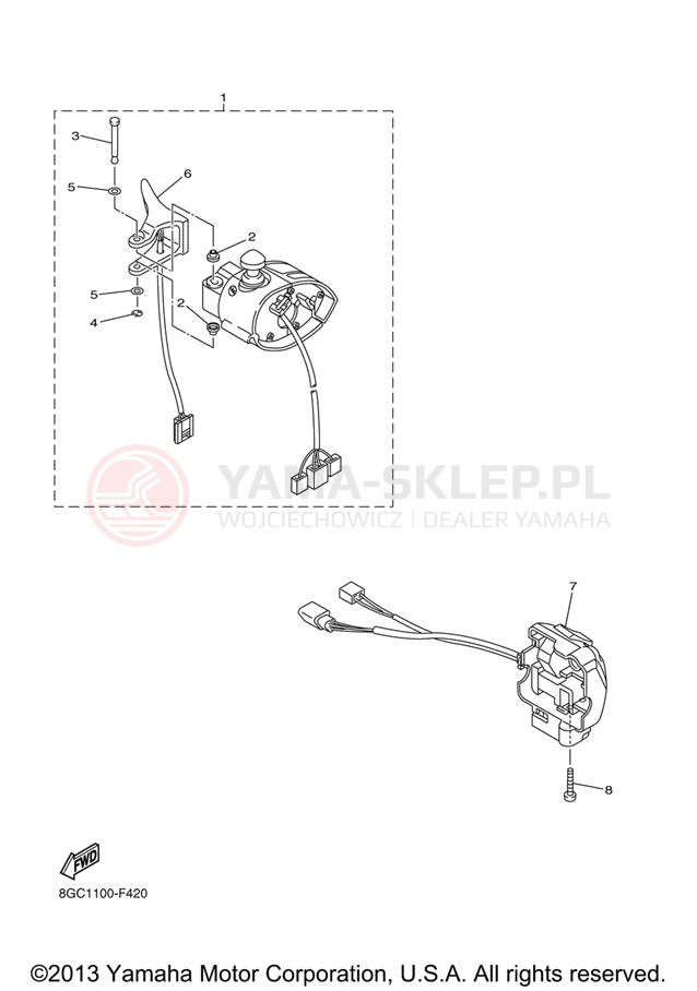 Schemat "Kierownica i osprzęt" do Yamaha PHAZER RTX PZ50RTXL/PZ50RTXW