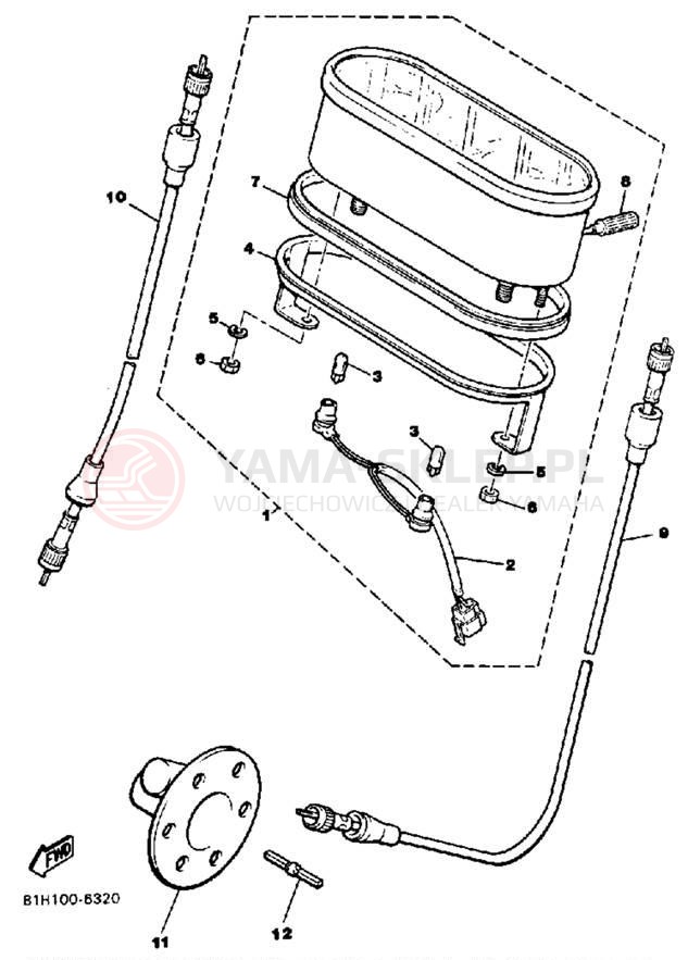 Schemat "licznik" do Yamaha PHAZER PZ480L