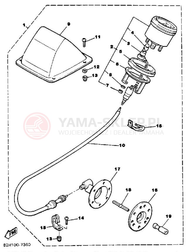 Schemat "licznik" do Yamaha ENTICER 340 ET340M
