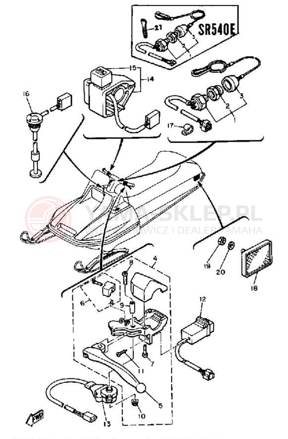 Schemat "układ elektryczny" do Yamaha SR540F