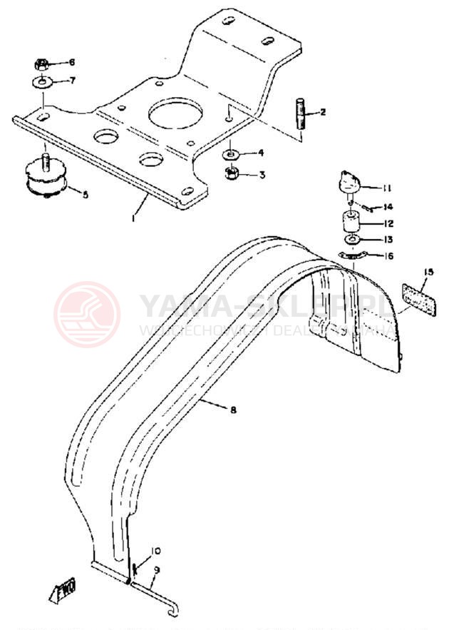 Schemat "ENGINE BRACKET - DRIVE GUARD" do Yamaha GPX338F/GPX433F