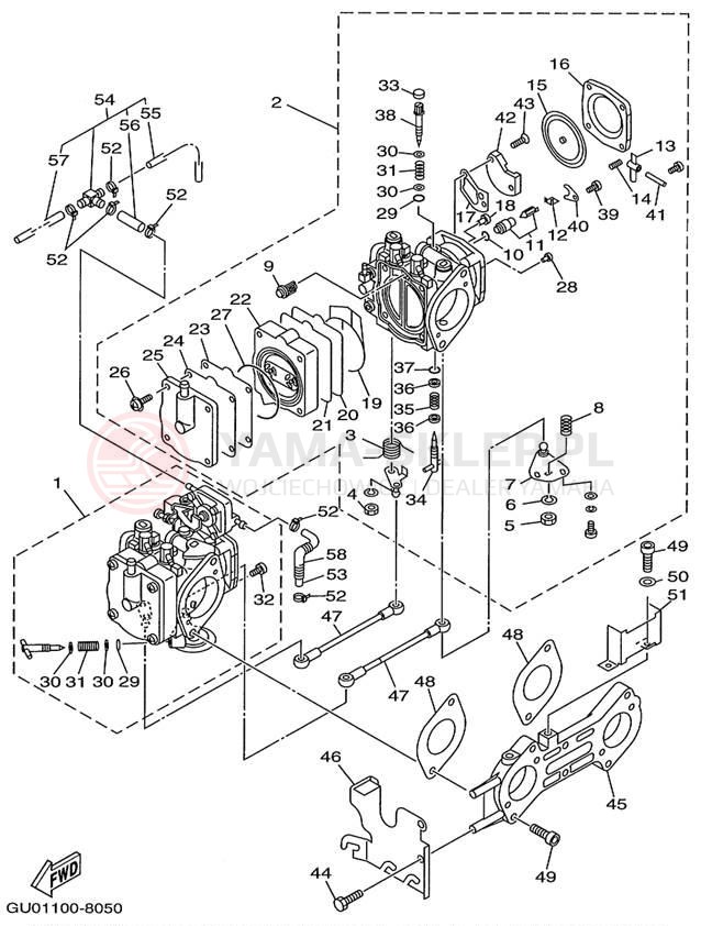Schemat "Gaźnik" do Yamaha WAVE RUNNER GP800W GP800W