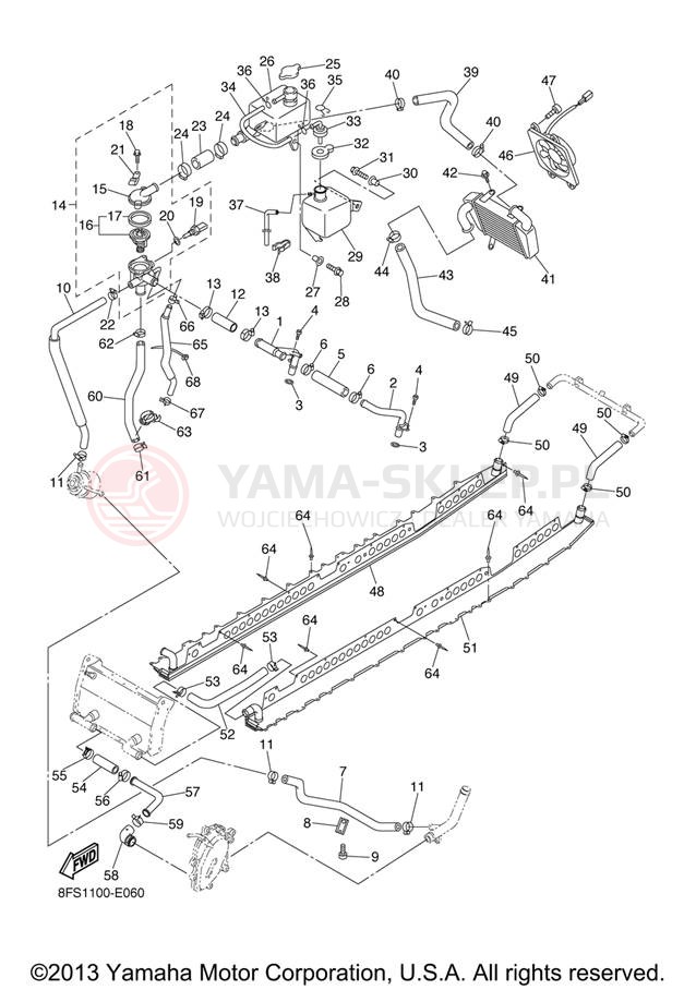 Schemat "Układ chlodzenia" do Yamaha APEX MTX RX10MTXL