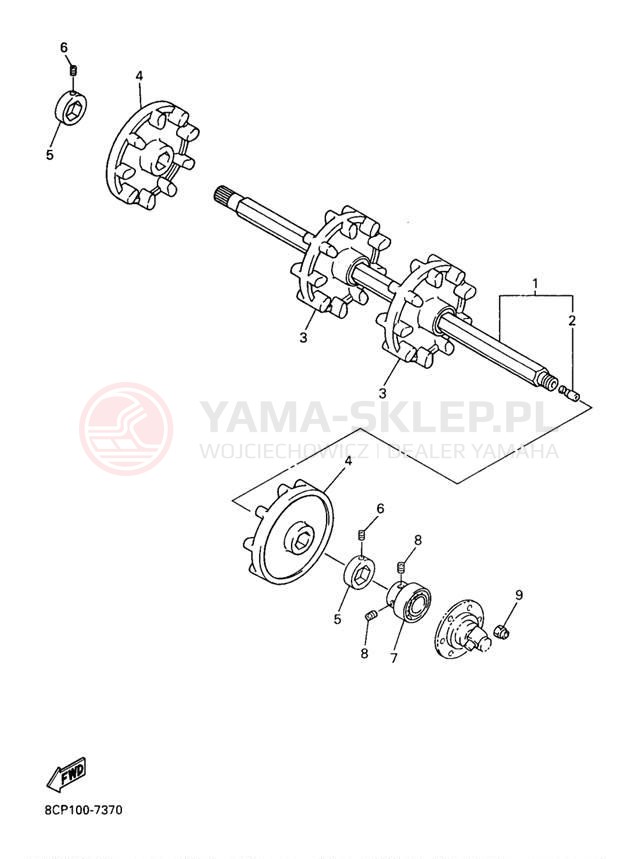 Schemat "Układ napędowy" do Yamaha MOUNTAIN MAX 700 MM700A/MM600A
