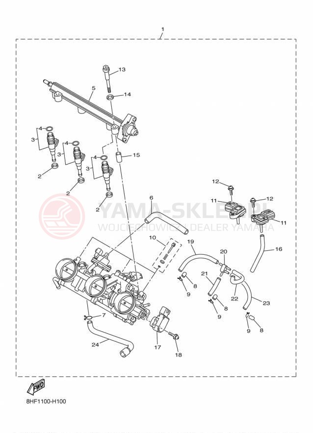Schemat "Wtrysk paliwa" do Yamaha RS VENTURE TF RST90PTFFB