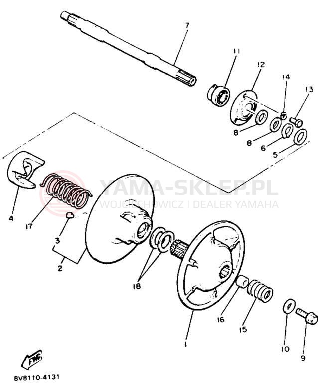 Schemat "Przeniesienie napędu" do Yamaha XLV XL540K