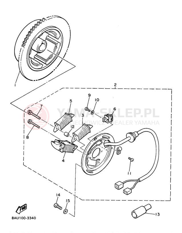 Schemat "prądnica" do Yamaha VK540 II VK540EA