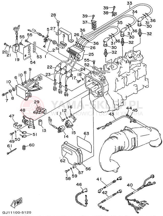 Schemat "układ elektryczny" do Yamaha WAVE RAIDER 1100 RA1100T